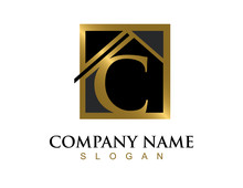 Gold Letter C House Logo