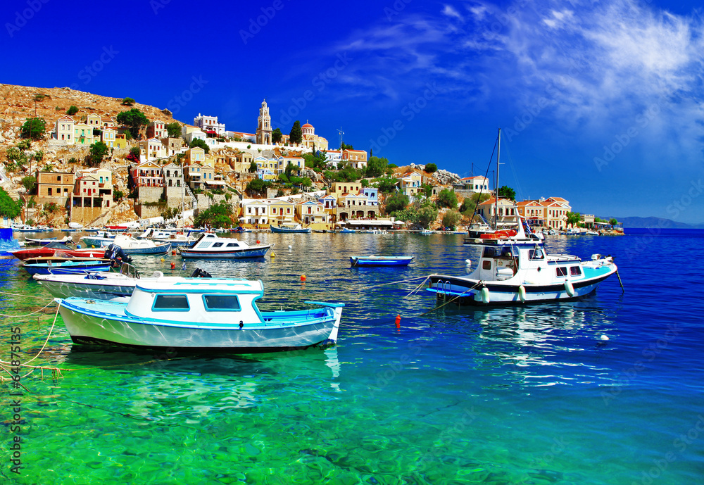 pictorial Greece series- Symi island, Dodecanes - obrazy, fototapety, plakaty 