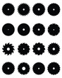 © Design Studio RM - Black silhouettes of circular saw blades, vector