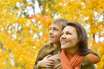 Wall Mural - Mother with a boy