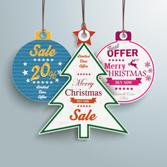Wall Mural - White Christmas Tree and Bauble Price Sticker
