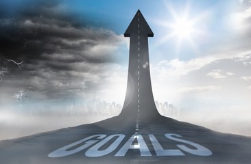 Poster - Goals against road turning into arrow
