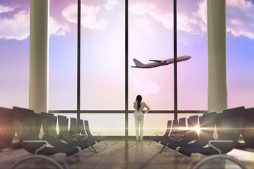 Aufkleber - Composite image of thinking businesswoman