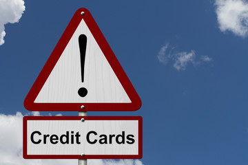 Wall Mural - Credit Cards Caution Sign