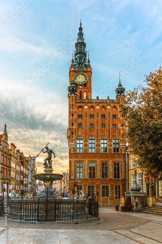 Obraz w ramie Town Hall in Gdansk, Poland.