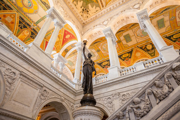 Wall Mural - Library of Congress, interior of the building, DC