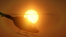 Helicopter Passing Through The Sun