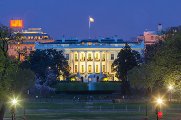 Fototapete - The White House at night - Washington DC