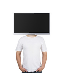 Canvas Print - boy with TV