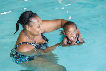 Wall Mural - Swimming lesson