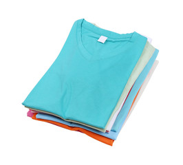 Wall Mural - stack of colorful  t-shirt