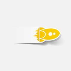 Sticker - realistic design element: rocket