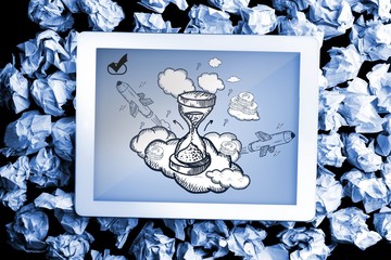 Poster - Composite image of hourglass doodle