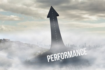 Poster - Performance against road turning into arrow