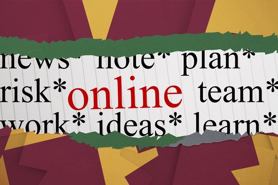 Online against wine paper strewn over orange