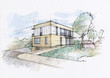 Modern house sketch
