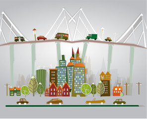 Wall Mural - City collection made of paper