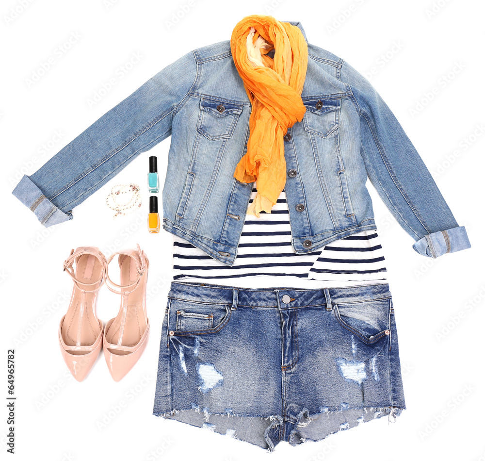 Female clothing isolated on white