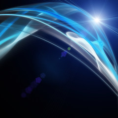 Poster - futuristic wave background design with lights