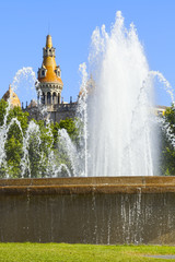 Wall Mural - fountain in catalonia square