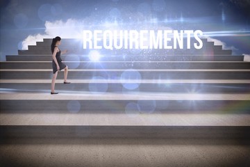 Poster - Requirements against steps against blue sky