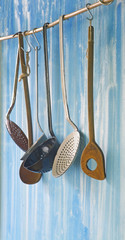 Wall Mural - vintage kitchen utensils, selective focus