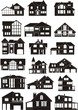 set of house silhouettes
