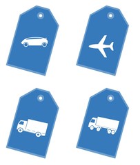 Poster - Transports sur 4 étiquettes