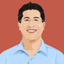 Smiling man with glasses