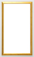 gold picture frame isolated on white background