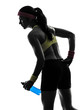 © snaptitude - woman exercising fitness holding energy drink  silhouette
