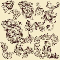  Collection of vector decorative swirls for design