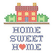Embroidery, Home Sweet Home Cross Stitch, Red Heart
