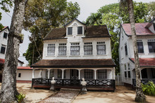 Old Dutch Colonial House In The Historic Center Of Paramaribo, Surinam, South America