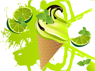 Wall Mural - Mojito ice cream