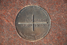 Marker At Four Corners Monument - USA