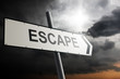 © Zerophoto - Escape direction. Traffic sign.