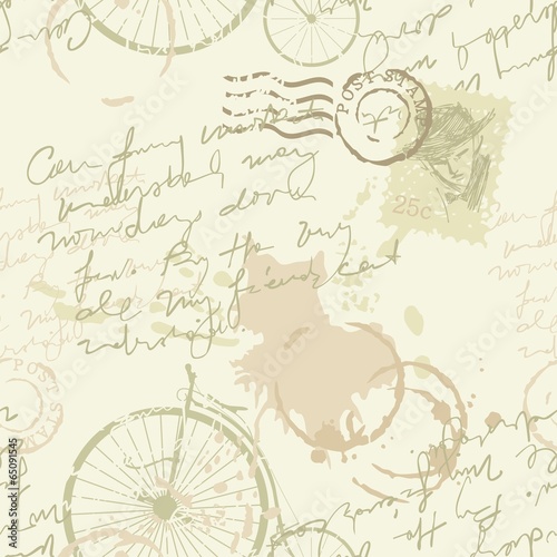 Naklejka - mata magnetyczna na lodówkę Vintage background or seamless pattern