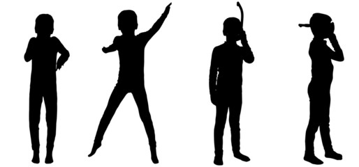 Sticker - Vector silhouette of a child.