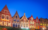 Fototapeta Londyn - Colorful houses of Bruges, Belgium