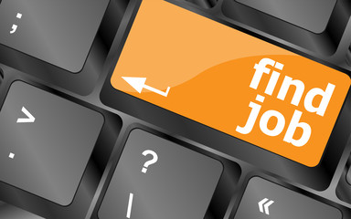 Poster - Searching for job on the internet. Jobs button