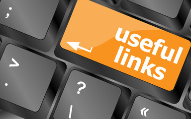 Aufkleber - useful links keyboard button - business concept