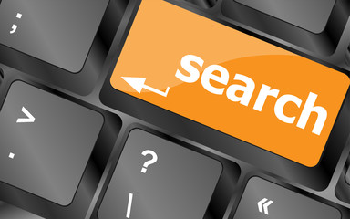 Poster - internet search engine key showing information hunt concept