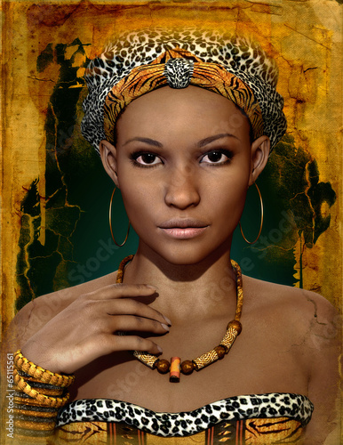 Fototapeta dla dzieci African Lady, 3d CG