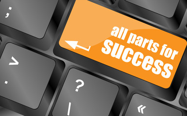 Poster - all parts for success button on computer keyboard key