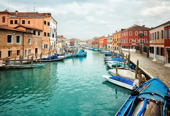 Canvas Print - Deatil old architectureon  island  Murano in Venice