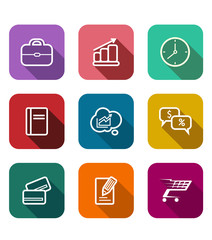 Poster - Set of flat business web icons