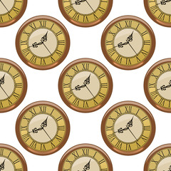 Poster - Seamless pattern of vintage clocks