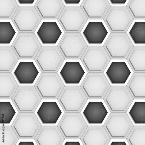 Fototapeta do kuchni paper cut of soccer, football texture is black and white hexagon