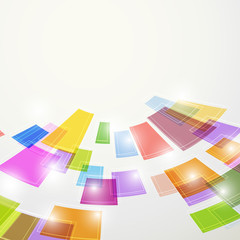 Wall Mural - bright colorful abstract square elements fly